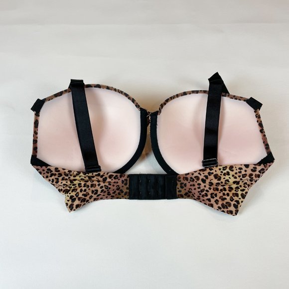 NWOT Victoria's Secret Bra 32DD Very Sexy Push-up Leopard Bling Straps Logo - Picture 6 of 10